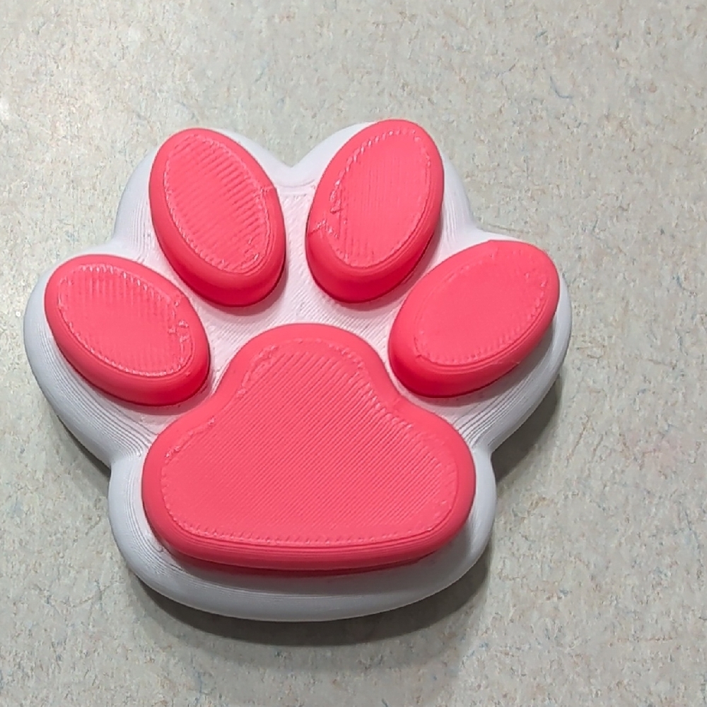 Pink and White Paw-Shaped fidget Keyboard Clicker